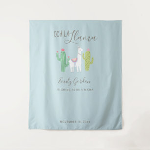 Ooh La Llama Babydusche niedlicher Hintergrund Bla Wandteppich