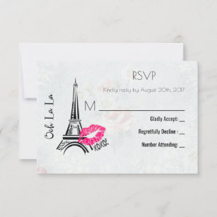 Ooh La Paris Eiffel Tower Vintager UAWG RSVP Karte