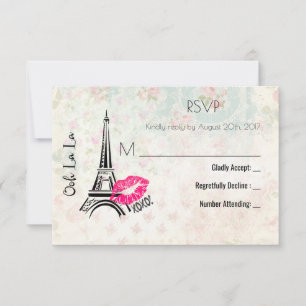 Ooh La Paris Eiffel Tower Vintager UAWG RSVP Karte