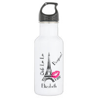 Ooh La Paris Eiffelturm mit rosa Lippen