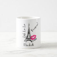 Ooh La Paris Eiffelturm mit rosa Lippen