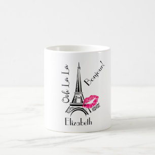 Ooh La Paris Eiffelturm mit rosa Lippen Tasse