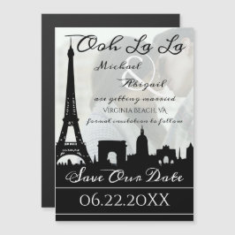Ooh La Paris Skyline Foto Save the Date Magneteinladung