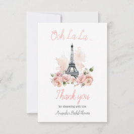 Ooh La Parisian Floral Brautparty Dankeskarte