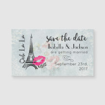 Ooh La Pink Lips Eiffelturm Save the Date