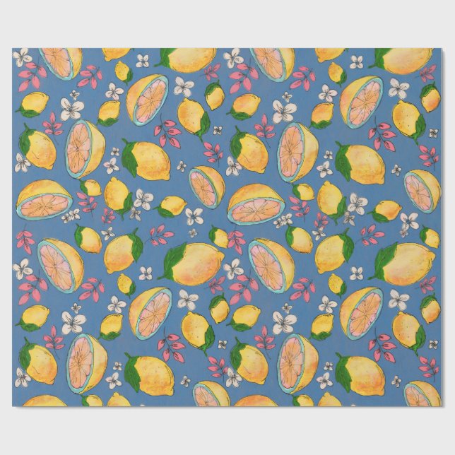 Ooh Lemon Wrapping Paper 1 Geschenkpapier (Flach)