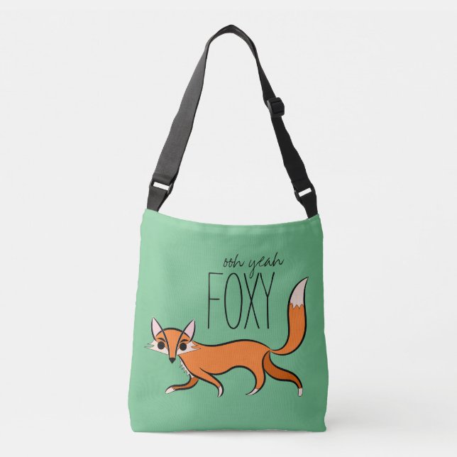 Ooh Yeah Foxy Niedlich Fox Slogan Tragetaschen Mit Langen Trägern (Vorderseite)