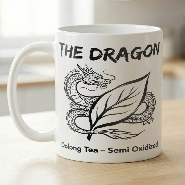 Oolong-Tee-Drache-Zen-Linienzeichnung Kaffeetasse (Von Creator hochgeladen)