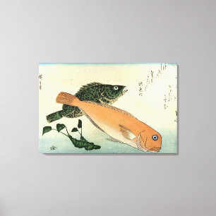 Oomon-hata & Shiro-amadai - Hiroshige's Fish Print Leinwanddruck