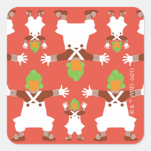 Oompa Loompa Tanzmuster Quadratischer Aufkleber