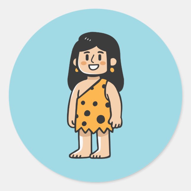 Oona Höhlenfrau Runder Aufkleber (Vorderseite)