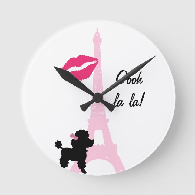 Oooh La La Paris Wall Clock Runde Wanduhr (Vorderseite)