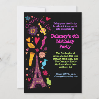 Oooh La Paris Geburtstagsparty Einladung
