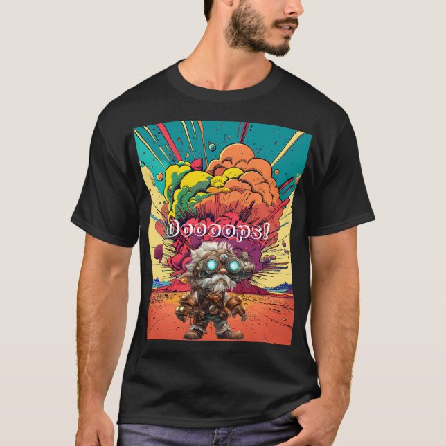 Ooops! Steampunk Gnome T-Shirt (Vorderseite)