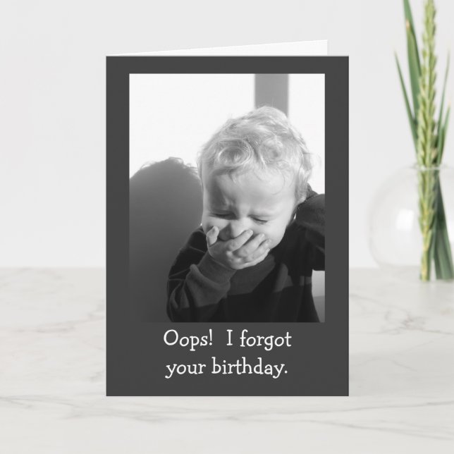 Oops Boy Belated Birthday Card Vorlage (Vorderseite)