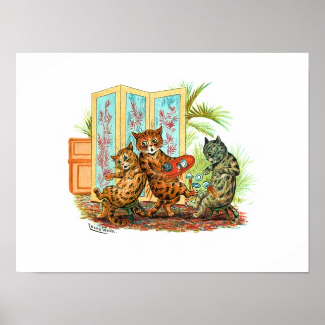 Oops Cat astrophe Louis Wain Poster (Vorne)