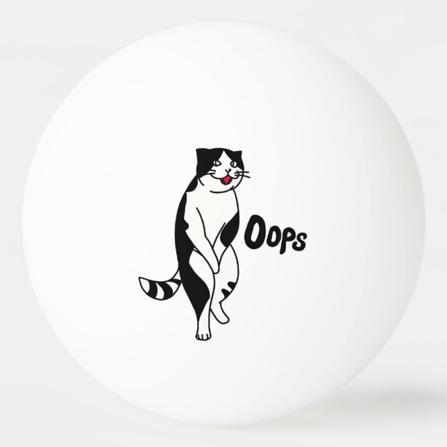 Oops Cat Tischtennisball (Vorderseite)