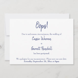 "Oops!" Hochzeitsankündigung der Marine White Post Einladung