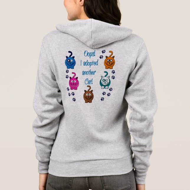 Oops!  Ich adoptierte eine andere Katze!  Hoodie (Rückseite)