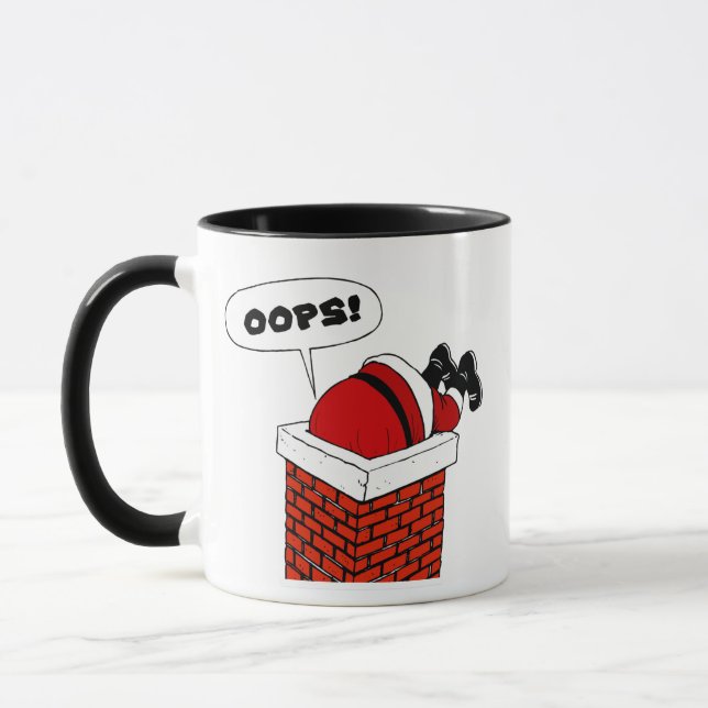 Oops Santa Stuck in Chimney Tasse (Links)