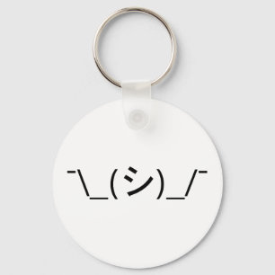 Oops Shrug Emoticon ¯\_(シ)_/¯ Japanese Kaomoji Schlüsselanhänger