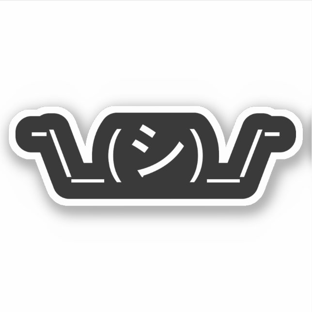 Oops Shrug Emoticon Ø\_(シ_/ Japanisch Kaomoji Aufkleber (Vorderseite)