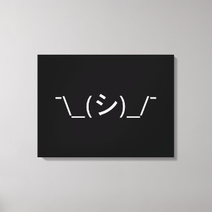 Oops Shrug Emoticon Ø\_(シ_/ Japanisch Kaomoji Leinwanddruck