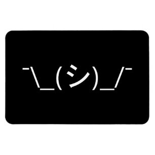 Oops Shrug Emoticon Ø\_(シ_/ Japanisch Kaomoji Magnet