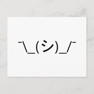 Oops Shrug Emoticon Ø\_(シ_/ Japanisch Kaomoji Postkarte
