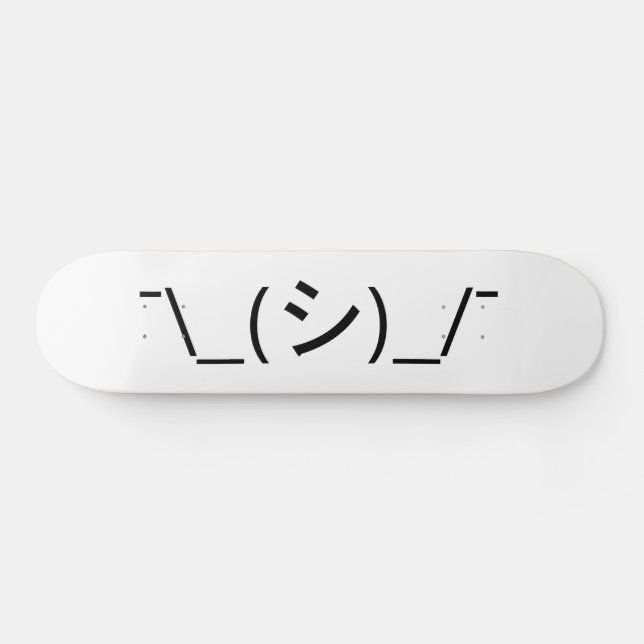 Oops Shrug Emoticon Ø\_(シ_/ Japanisch Kaomoji Skateboard (Horizontal)