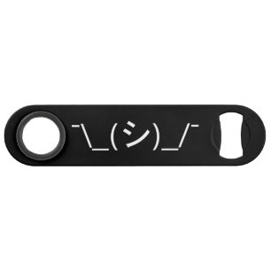 Oops Shrug Emoticon Ø\_(シ_/ Japanisch Kaomoji Speed Flaschenöffner