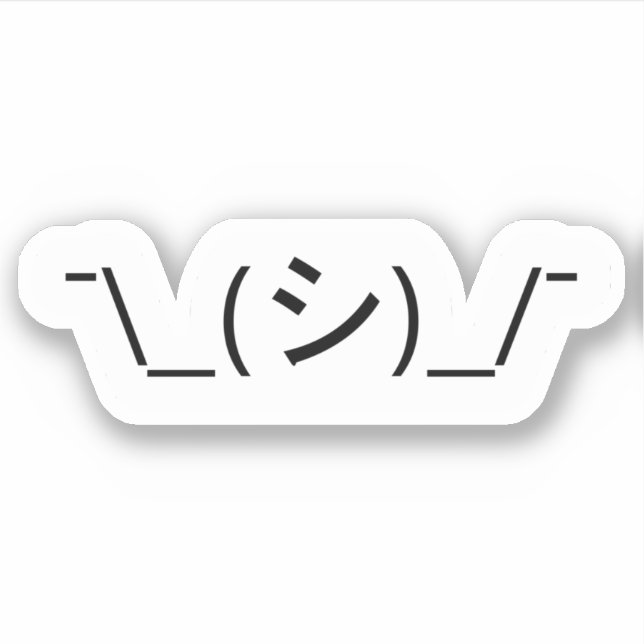 Oops Shrug Emoticon Ø\_(シ_)_/ Japanisch Kaomoji St Aufkleber (Vorderseite)