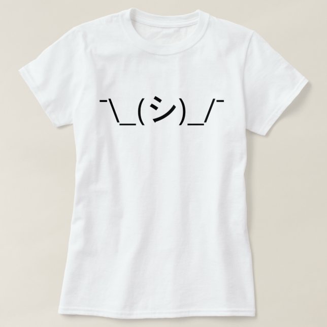 Oops Shrug Emoticon Ø\_(シ_/ Japanisch Kaomoji T-Shirt (Design vorne)