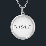 Oops Shrug Emoticon Ø\_(シ_/ Japanisch Kaomoji Versilberte Kette<br><div class="desc">Funny Geek Spaß Kaomoji Turning Head Innocent Oops schrumpfen japanische Emoticons ASCII Text Art Face Mark. Globe Trotters ist auf die Idiosynkratische Bildsprache aus der ganzen Welt spezialisiert. Hier finden Sie einzigartige Grußkarten,  Postkarten,  Poster,  Mousepads und mehr.</div>