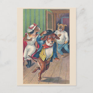 "Oops" Vintage Hunde Postkarte