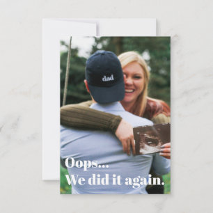Oops wir haben es wieder Schwangerschaftsankündigu Dankeskarte