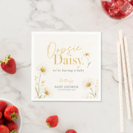 Oopsie Daisy Minimalistische Babyparty Serviette