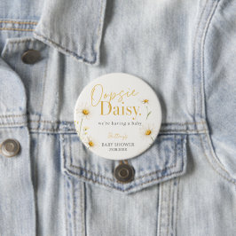 Oopsie Daisy Minimalistische Wasserfarbe Babyparty Button