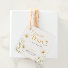Oopsie Daisy Wildflower Baby Shower Geschenkanhänger