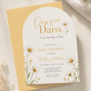 Oopsie Daisy Wildflower Wasserfarbe Baby Shower Einladung