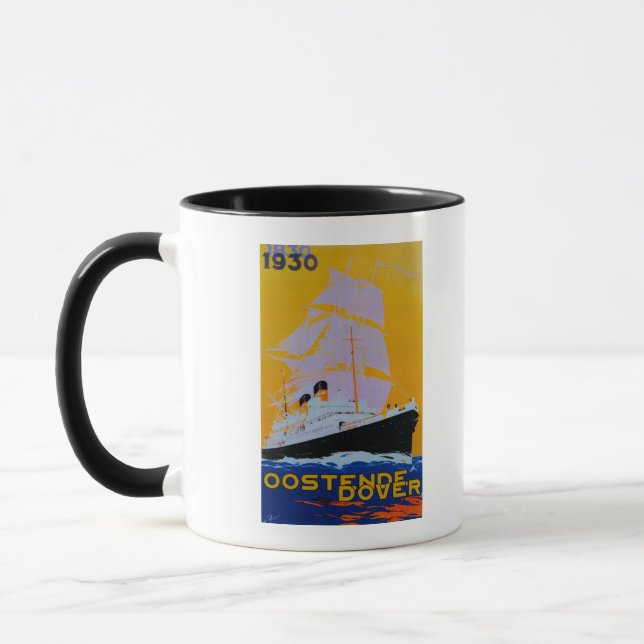 Oostende Dover Vintag PosterEurope Tasse (Links)