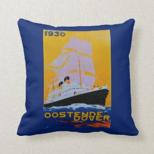 Oostende Dover Vintages PosterEurope Kissen