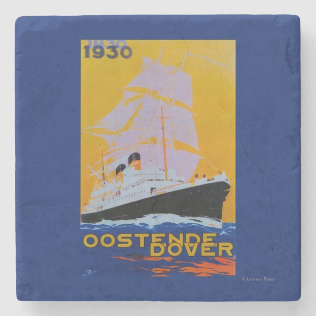 Oostende Dover Vintages PosterEurope Steinuntersetzer (Vorderseite)