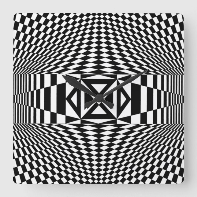 OP -Art #12 at Emporio Moffa Quadratische Wanduhr (Vorderseite)