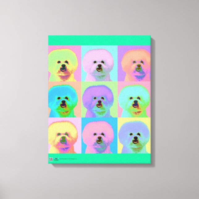 Op Art - Bichon Frise Leinwanddruck (Vorderseite)