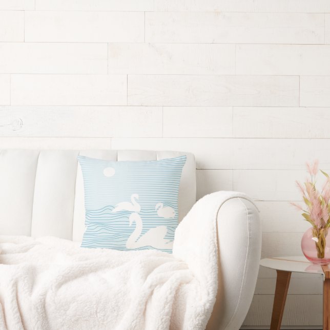 OP Art Blue Swan Drift Tasse Kissen (Liege)