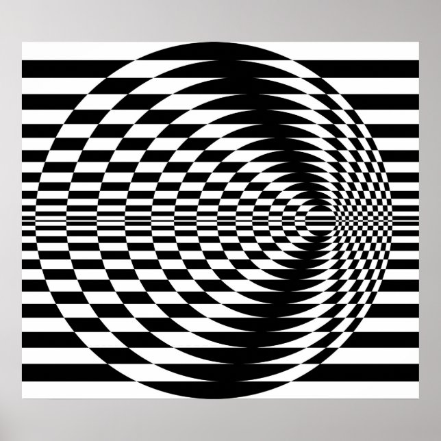 Op Art Contrasting Concentrric Circles 01 Poster (Vorne)