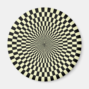 Op Art - Creme und Black Magnet