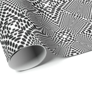 Op-Art Dots Madhi Black and White Geschenkpapier