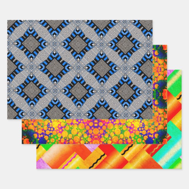 Op Art, Dots und Deko Sampler Geschenkpapier Set (Set)